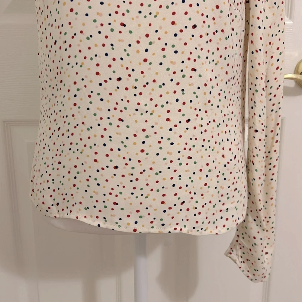 Reformation Francine One Sleeve Shoulder Top Birthday Polka Dot Size Small